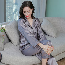 Wholesale Silk Pajamas Women's Summer Long Sleeve Two-Piece Set 100% Silk Couples Home Furnishing Silk Women's Suit Autumn