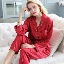 Wholesale Silk Pajamas Women's Summer Long Sleeve Two-Piece Set 100% Silk Couples Home Furnishing Silk Women's Suit Autumn