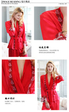 Silk pajamas women spring and autumn silk silk silk long-sleeved big red wedding festive home dress two-piece set summer